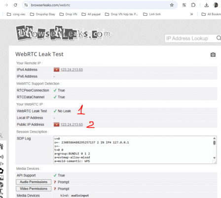 Kiểm tra ip proxy